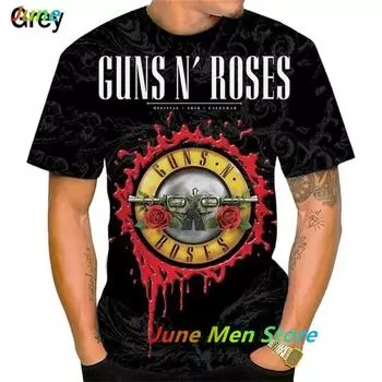 NewN Roses 3D футболки с принтом рок-группа череп уличная одежда для мужчин женщин винтажная футболка с круглым вырезом XS
