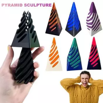 Невозможная пирамида, сквозная скульптура, домашний офис, настольная пирамида, статуэтка, украшение для снятия стресса, пирамида, игрушка-непоседа D