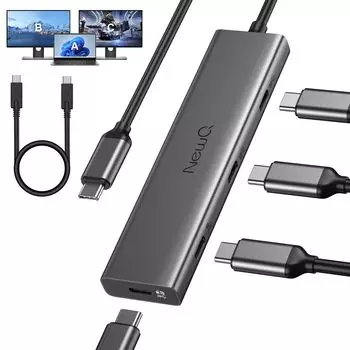 NewQ USB C Monitor Supports Powered Monitor and Portable Dual GEN2 100W PD Includes Display Hub, U-S-B-C Monitor, 4K@30-60Hz, 4-Port U-S-B-C 3.2 чёрный