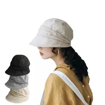 Newsboy Широкие поля Маленькая УФ-защита для лица Простая защита от солнца Солнцезащитная шляпа актрисы [Магазин перьев] Шляпа, женская шляпа, шляпа, лето, весна, эффект, шляпа, серый