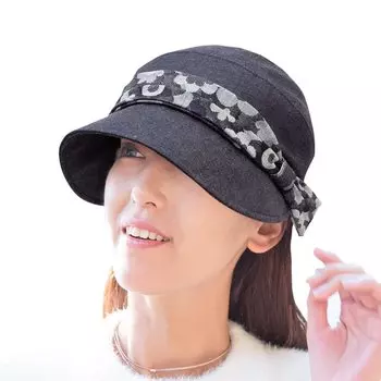 Newsboy UV Small Face Сделано в Окаяме День рождения [creareki] Шляпа, Женская шляпа, Защита, Эффект, Япония, Джинсовая ткань, Маргарет, День матери, Мама, Подарок,