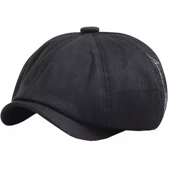 Newsboy вышитый английский УФ Cold CAP586 [Buzz Selection] Кепка, Кепка, Логотип, Буквы, Стильный, Защита, Защита, Мужская, Женская, (черный) чёрный