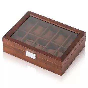 NEWTRY футляр для хранения часов коллекционный футляр для хранения часов футляр для часов на 10 предметов деревянный унисекс с замком Momotamana Wood Solid Wood (коричневый)