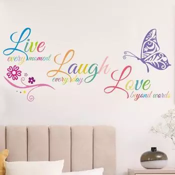 Невыцветающая наклейка на плитку, позитивная современная мотивационная надпись, настенная роспись B