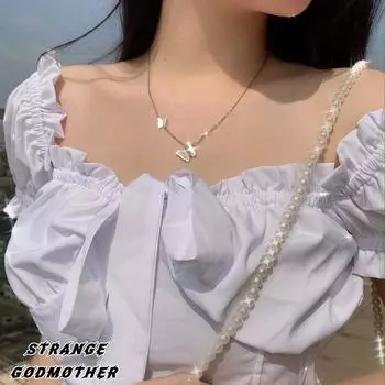 Невыцветающее маленькое женское ожерелье-бабочка на ключицу, простая модная цепочка для холодного ветра, фея-ниша