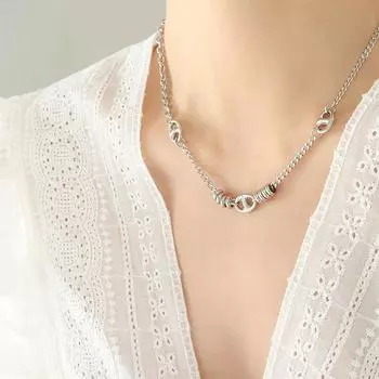 Невыцветающее ожерелье-сращивание ветровая кубинская цепочка хип-хоп ключичная цепочка женская индивидуальная трендовая бижутерия