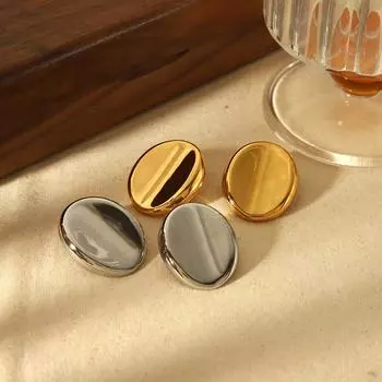 Невыцветающие серьги из титановой стали, высококачественные круглые серьги из нержавеющей стали 18-каратного золота, модные универсальные серьги-гвоздики