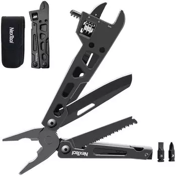 NexTool Multitool Precision Scale Wrench Pliers Knife Wood Saw 2 Screwdriver Bits Outdoor Camping Multitool Accessories Climbing Fishing with Nylon