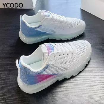 Незаменимая мода и обувь для отдыха, летающая тканая дышащая спортивная обувь для весны и лета для женщин 40 чёрный