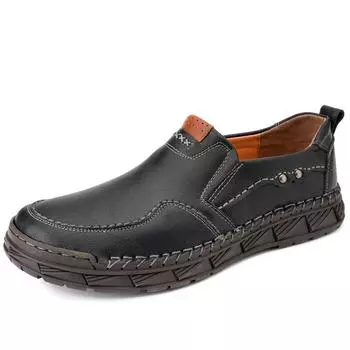 Независимая станция популярные кожаные мужские туфли осень и зима новые сшитые вручную туфли из коровьей кожи с одной педалью мужские мокасины 38