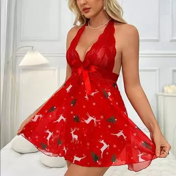 Независимая станция сетка сращивание многоцветная одежда большой размер мода шея юбка сексуальное нижнее белье платье S