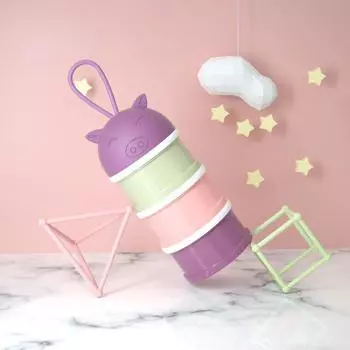 Независимый многослойный контейнер для хранения молока, трехслойный контейнер для порошка, переносной контейнер для хранения детского питания, безопасный контейнер для кормления, дозатор порошка для молочной смеси оранжевый