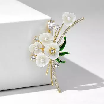 Нежная брошь-цветок, жемчужная брошь высшего класса, легкая роскошь, ниша, аксессуары высокого класса в виде булавки
