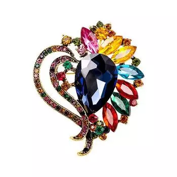 Нежная брошь из сплава с бриллиантами в виде капли масла, универсальная женская одежда, корсаж, ювелирные изделия, булавка