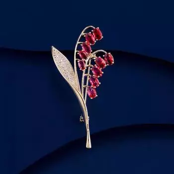 Нежная брошь «Лилия долины», женственная имитация кристаллов, легкая роскошная брошь с нишевым дизайном, аксессуары для костюмов