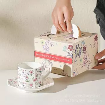 Нежная Цветочная Любовь Кофейная Чашка Блюдце Керамический Чайник Подарочный Набор в Коробке Новоселье Молодожены Рождество Подарок Подруге на День Рождения 280ML