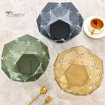 Нежная европейская толстая тарелка для фруктов, устойчивая к падениям, кухонный стол для хранения, тарелка для отеля светло-зеленый