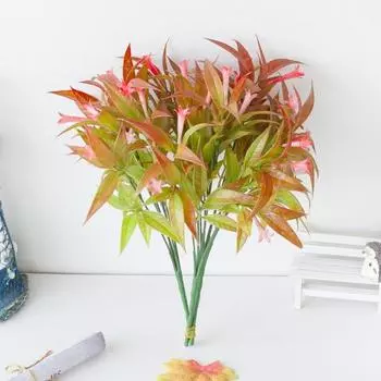 Нежная имитация растения, реалистичное тонкое мастерство, орнамент комнаты красный