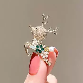 Нежная милая брошь в виде оленя для женщин и девочек, блестящие булавки в виде животных, универсальные изысканные корсажные роскошные значки, аксессуары для одежды, подарки