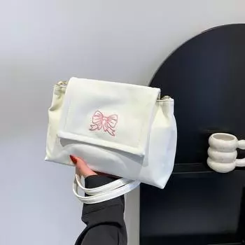 Нежная, модная и простая, популярная в этом году сумка-цепочка для женщин 2024 года, новая сумка-мессенджер с вышитой бабочкой, женская сумка чёрный