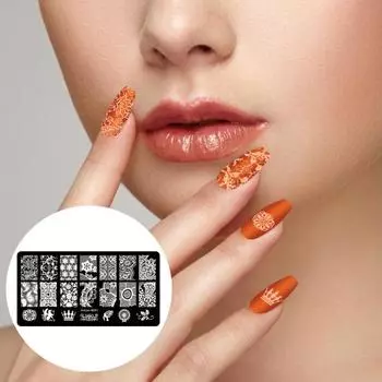 Нежная пластина для штамповки ногтей, различные стили, изготовление мини-арта для ногтей C