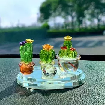 Нежная привлекательная мини-фигурка кактуса, прозрачная, видимая, товары для дома S C