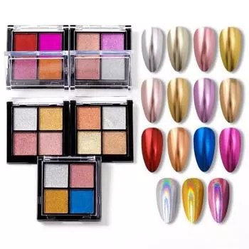 Нежная пудра для ногтей, неплавающая, красочная, художественная работа 5