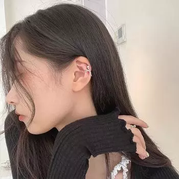 Нежная роза без проколотых ушей, серьги-клипсы для женщин из стерлингового серебра S925, холодный ветер, корейский нишевый дизайн, темпераментные украшения 925 silver