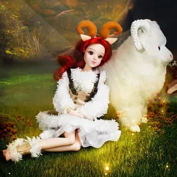 Нежная ручная работа 30 см 14 шарниров BJD Созвездие Овна Кукла Платье Юбка Одежда