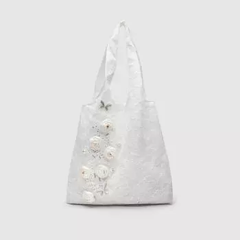 Нежная волшебная сумка, весенняя и летняя сумка с цветочным кружевом, простая и универсальная сумка из холста в корейском стиле