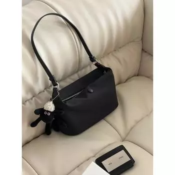 Нежно-розовая нейлоновая сумка-тоут для подмышек, женская легкая текстурированная сумка, подходящая ко всем сумкам через плечо