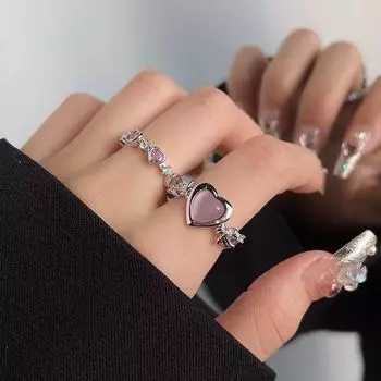 Нежно-розовое кольцо Love Open Ring - шикарный, роскошный дизайн для женщин Thorn love J0470 розовый