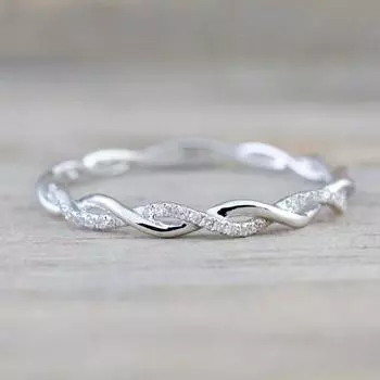 Нежное белое юбилейное обручальное кольцо для женщин, ювелирные изделия 10 золотой