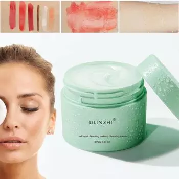 Нежное и не раздражающее средство для снятия макияжа тройного действия с глаз, губ и лица с глубоко очищающей, освежающей и нежирной формулой. 100g