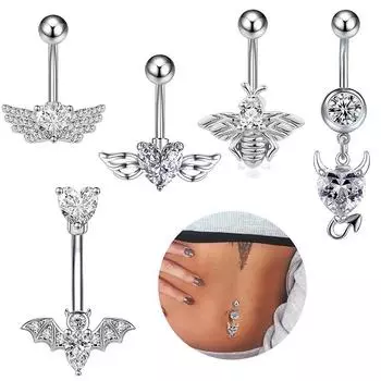 Нежное кольцо для пупка, сердце, пирсинг живота, пупка, изогнутое кольцо со штангой, кольца для пупка для женщин и девочек, сексуальные украшения для тела