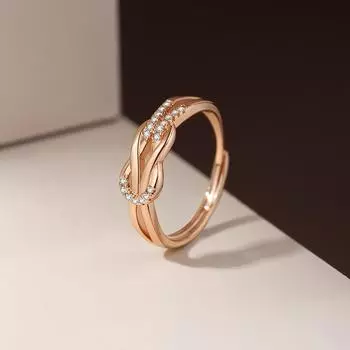 Нежное кольцо Wind Kink для женщин, нишевое, легкое, роскошное, цирконовое, открытое кольцо