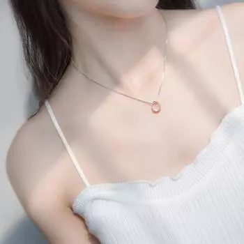 Нежное круглое ожерелье с подвеской из стерлингового серебра 925 пробы для женщин, романтическая любовь, слезы русалки, подарок на день рождения 45cm