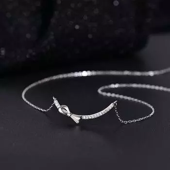 Нежное ожерелье Long Live, изысканное французское инкрустированное ожерелье с бантом, простая цепочка для ключицы