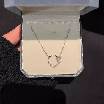 Нежное ожерелье с бриллиантовым венком, женское, легкое, роскошное, нишевое, дизайн, Sense Flower, циркон, нержавеющая сталь, цепочка на ключицу, темперамент