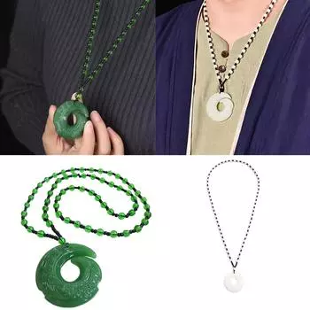 Нежное ожерелье с подвеской из обсидиана, шейное украшение, модное колье-чокер, украшение на шею для повседневной носки, свиданий, вечеринок зелёный