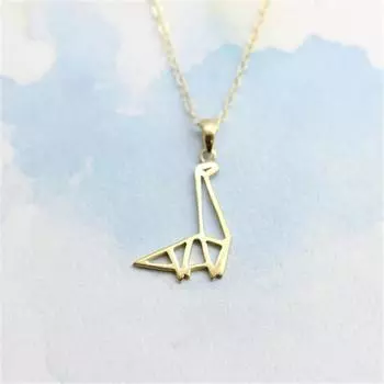 Ожерелье для девочек динозавр золотой