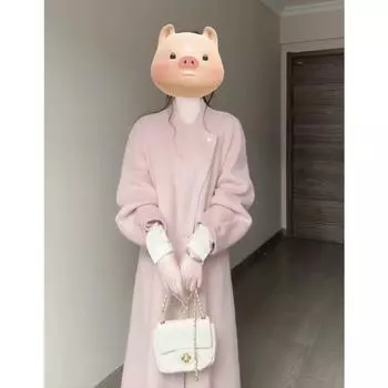 Нежное шерстяное пальто женское 2024 новое осенне-зимнее шерстяное пальто корейское маленькое зимнее среднее и длинное S [No pilling and no fading]