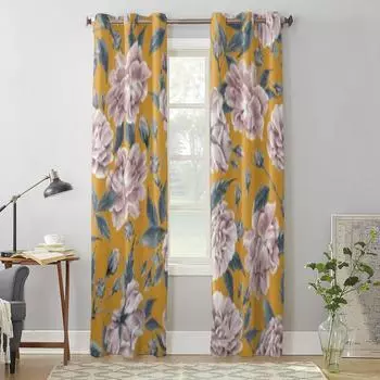 Нежные акварельные розы, оконные занавески для гостиной, спальни, украшения, роскошные кухонные шторы с балдахином 135W x 60H(cm) x1