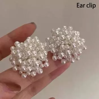 Нежные белые жемчужные цветочные серьги-гвоздики, высококачественные серьги-клипсы для женщин, темпераментных свадебных вечеринок, ювелирные изделия, аксессуары, подарки A2