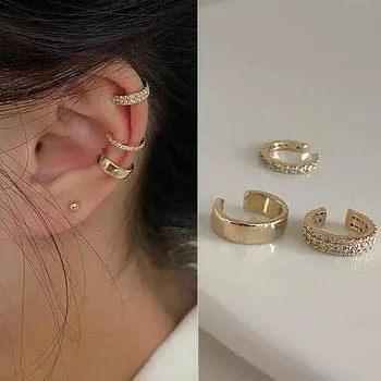 Нежные циркониевые милые серьги-клипсы с женской пряжкой, манжеты для ушей без пирсинга, искусственные хрящевые уши для женщин, 2022, модные украшения 12