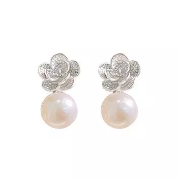 Нежные цветочные жемчужные серьги для женщин с изысканным темпераментным дизайном