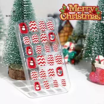 Нежные детские украшения для ногтей, советы в рождественском стиле, ABS, украшение 15