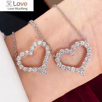 Нежные изысканные ожерелья в форме сердца для женщин, стильные свадебные украшения, очаровательная подвеска из кристаллов, модные аксессуары