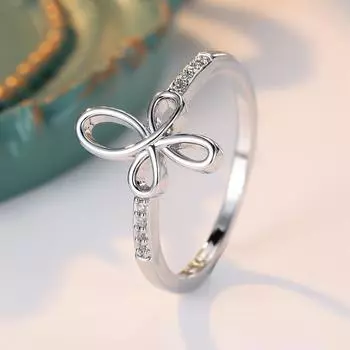 Нежные кольца с крестом из циркона для женщин, простое тонкое кольцо на палец, ювелирные изделия для свадебной вечеринки 6 серебряный