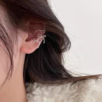 Нежные маленькие свежие бантики-клипсы для ушей женские легкие роскошные нишевые высококачественные клипсы-косточки для ушей осень и зима универсальные серьги